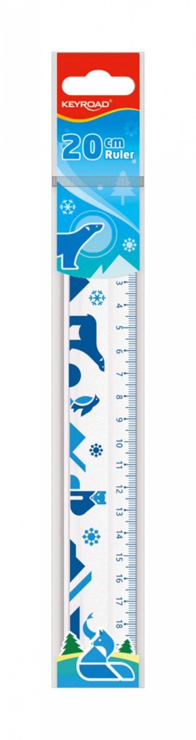 Linijka plastikowa KEYROAD, 20cm, transparentna z nadrukiem deco, zawieszka - obrazek 3