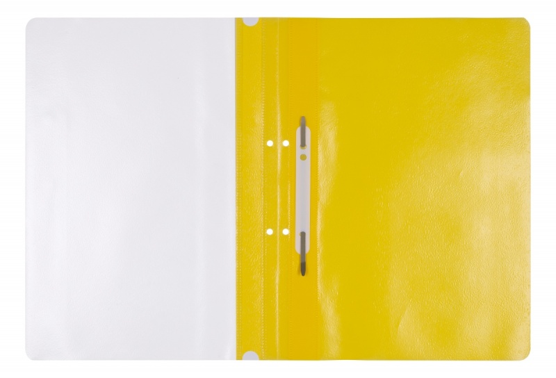 Skoroszyt OFFICE PRODUCTS, PP, A4, 2 otwory, 100/170mikr., wpinany, żółty - obrazek 2