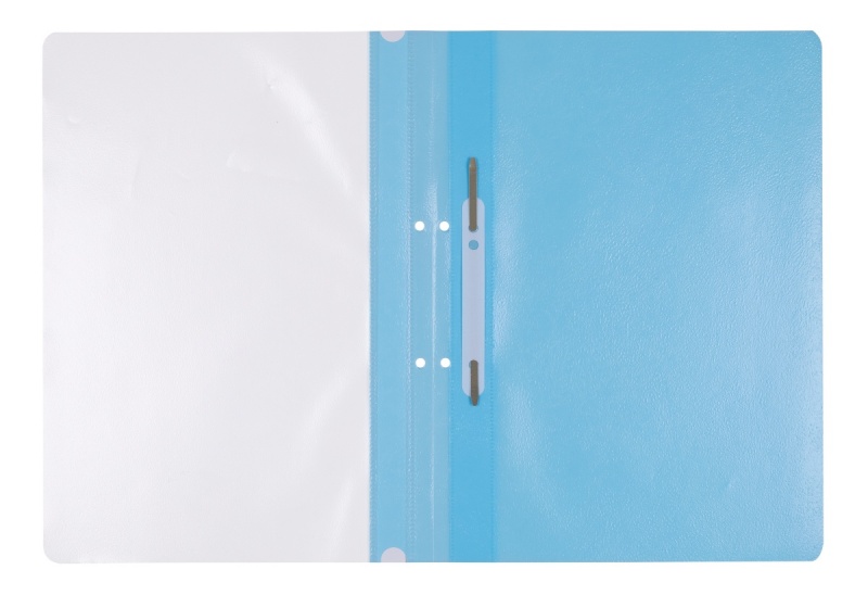 Skoroszyt OFFICE PRODUCTS, PP, A4, 2 otwory, 100/170mikr., wpinany, jasnoniebieski - obrazek 2