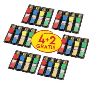 Zestaw promocyjny zakładek POST-IT® (683-4), PP, 11,9x43,2mm, 4x(4x35kart.) +2x(4x35kart.)GRATIS, mix kolorów