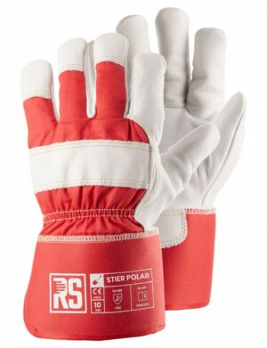 Rękawice ocieplane RS Stier Polar, typu doker, rozm. 11, czerwono-białe