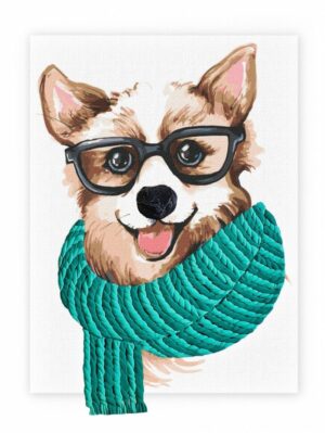 Malowanie po numerach IDEYKA&OCTO, 30x40cm, z glinką, stylowy corgi, 1 szt.