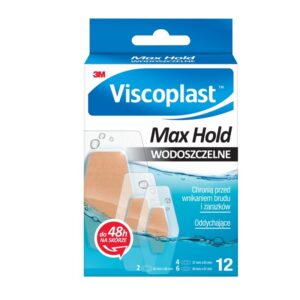 Plastry VISCOPLAST Max Hold, wodoszczelne, 3 rozmiary, pudełko, 12szt.