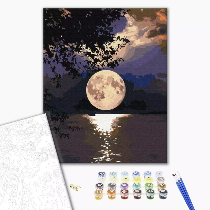 Malowanie po numerach BRUSHME, 40x50 cm, zachód słońca, 1 szt., w pudełku