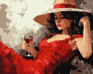 Malowanie po numerach IDEYKA, 40x50cm, dziewczyna w kapeluszu, 1 szt., w pudełku