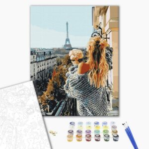 Malowanie po numerach BRUSHME, 40x50 cm, mademoiselle w Paryżu, 1 szt., w pudełku