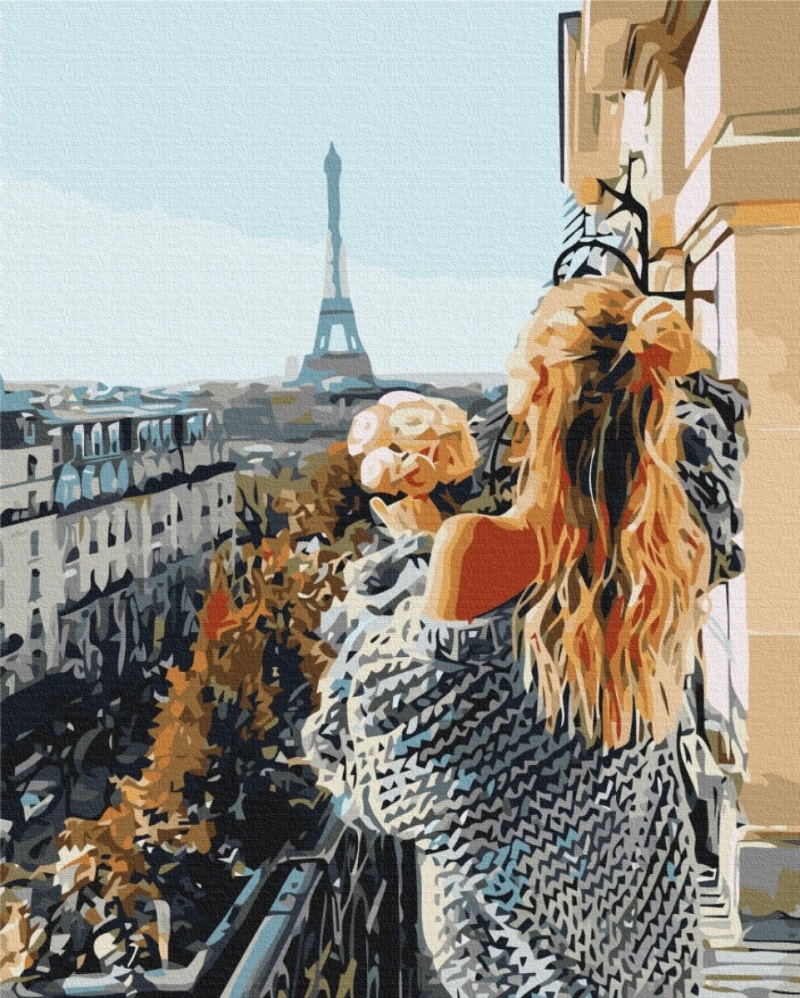 Malowanie po numerach BRUSHME, 40x50 cm, mademoiselle w Paryżu, 1 szt., w pudełku - obrazek 2