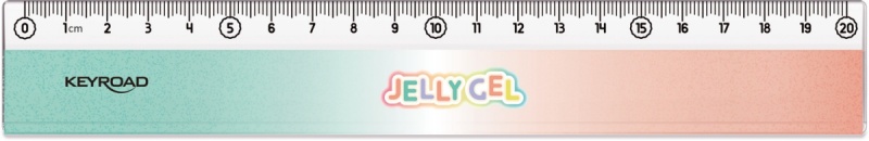 Linijka KEYROAD Jelly Gel, 20cm, display, mix kolorów - obrazek 2