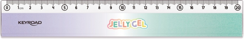 Linijka KEYROAD Jelly Gel, 20cm, display, mix kolorów - obrazek 3