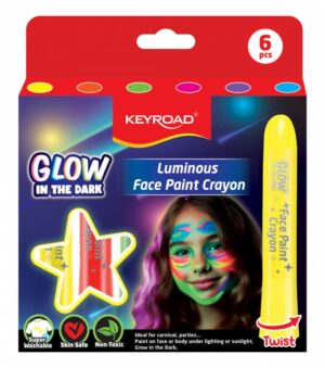 Kredki do malowania twarzy KEYROAD Luminious, fluorescencyjne, 6 szt., mix kolorów
