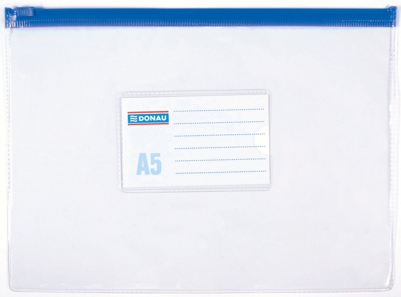 Torebka z suwakiem DONAU, PVC, A5, transparentna - obrazek 3