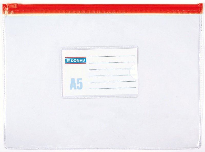 Torebka z suwakiem DONAU, PVC, A5, transparentna - obrazek 4