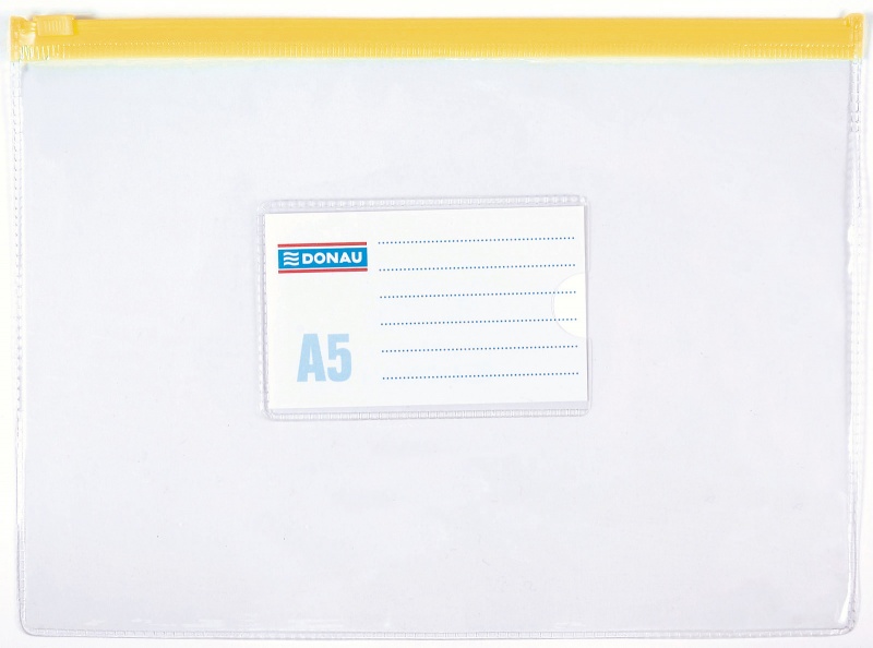 Torebka z suwakiem DONAU, PVC, A5, transparentna - obrazek 5