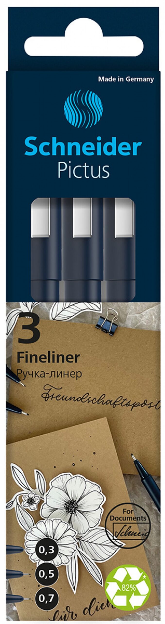 Zestaw cienkopisów SCHNEIDER Pictus, 3 szt., czarne, mix grubości - obrazek 3