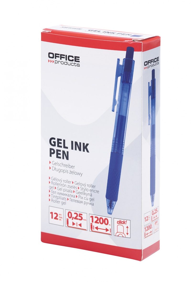 Długopis automatyczny żelowy OFFICE PRODUCTS, gr. linii 0,25mm, dł. linii 1200m, niebieski - obrazek 5