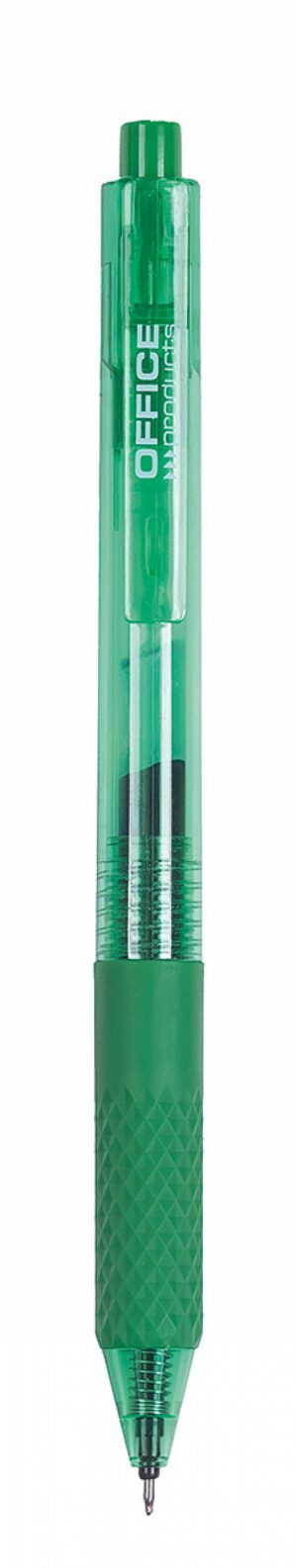 Długopis automatyczny żelowy OFFICE PRODUCTS,  gr. linii 0,25mm, dł. linii 1200m, zielony