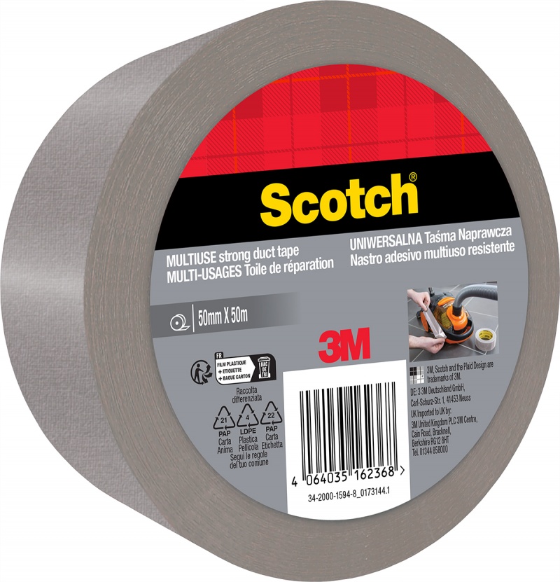 Taśma naprawcza SCOTCH, 50mm, 50m, 1 rolka, srebrna - obrazek 2