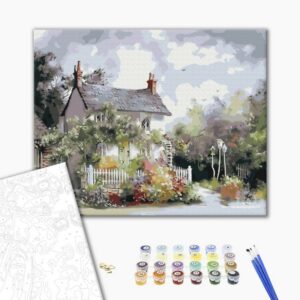 Malowanie po numerach BRUSHME, 40x50 cm, przytulne przedmieście, 1 szt., w pudełku