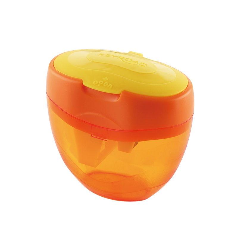Temperówka KEYROAD Tris, plastikowa, potrójna, z pojemnikiem, pakowane na displayu, mix kolorów - obrazek 5