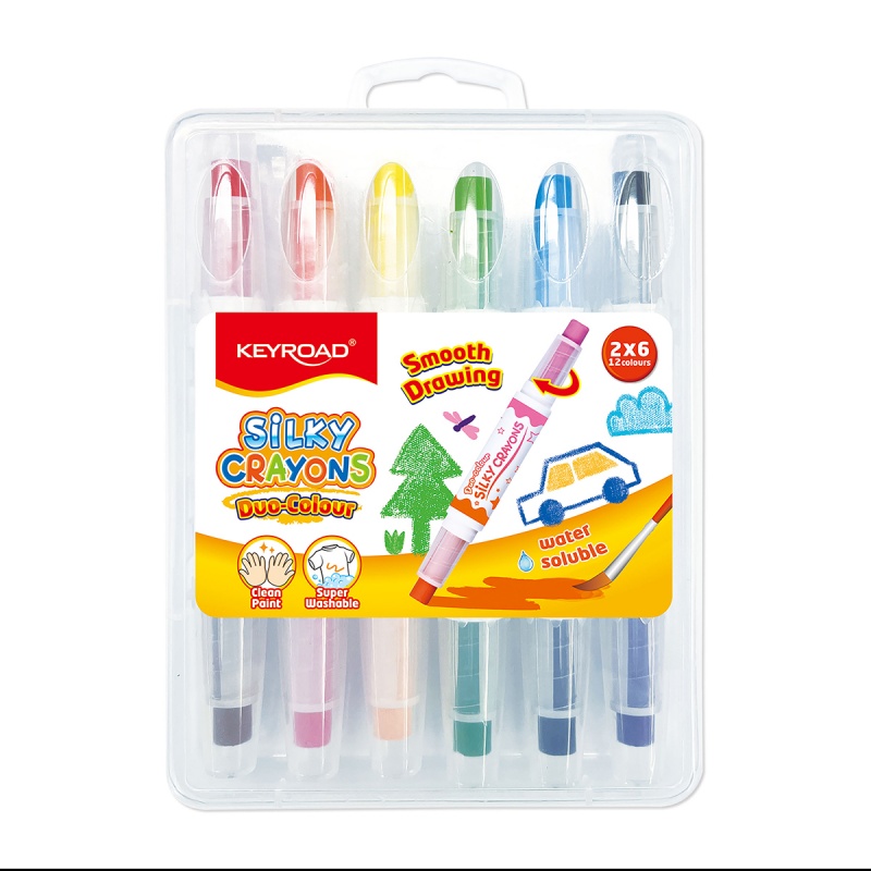 Kredki żelowe KEYROAD Duo-Colour, dwustronne, 6 szt., mix kolorów
