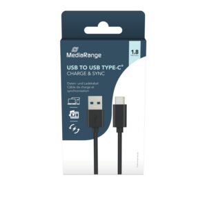 Kabel USB-C MEDIARANGE, USB 3.0, 1,8m, czarny