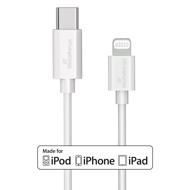 Kabel USB-C MEDIARANGE Apple Lightning, 1m, biały - obrazek 5