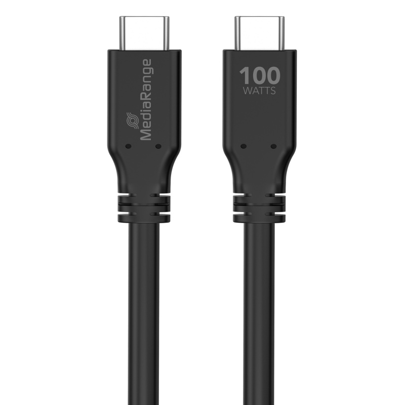 Kabel USB-C MEDIARANGE, 100W max, USB 3.2, 3m, czarny - obrazek 2