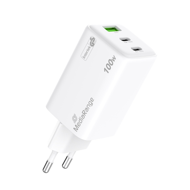 Ładowarka MEDIARANGE 100W, szybkie ładowanie, 2xUSB-C + 1xUSB-A, biały - obrazek 6