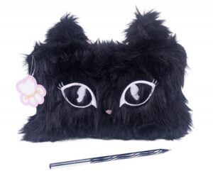 Piórnik saszetka KEYROAD Memoris Fluffy, kot, włochata, czarna