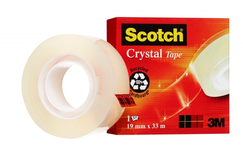 Taśma biurowa SCOTCH® Crystal Clear (600), transparentna, 19mm, 33m, w pudełku - obrazek 2