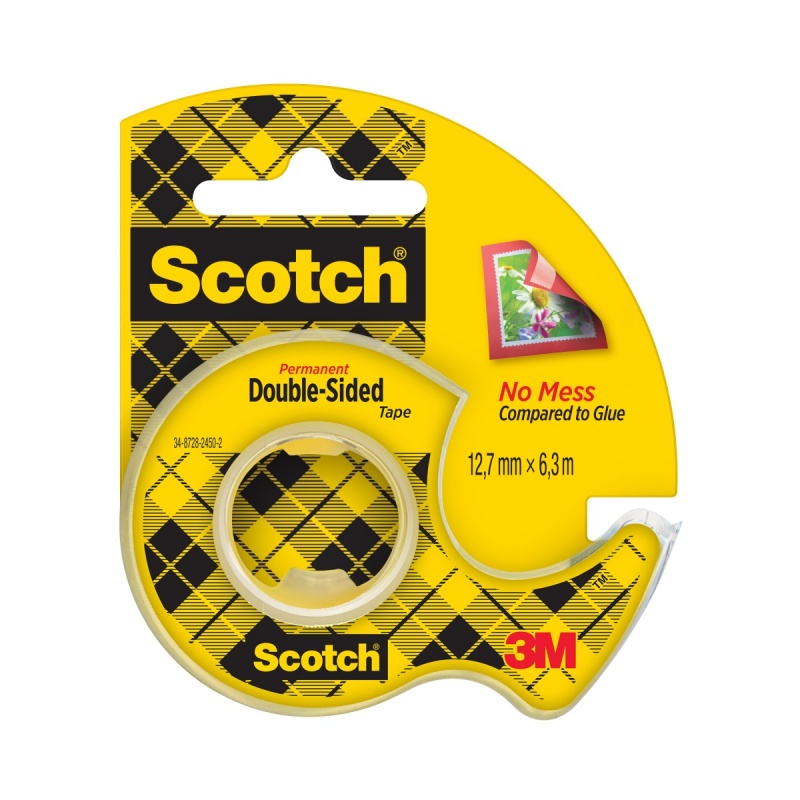 Taśma biurowa, dwustronna SCOTCH® (136D), z dyspenserem, 12,7mm, 6,3m