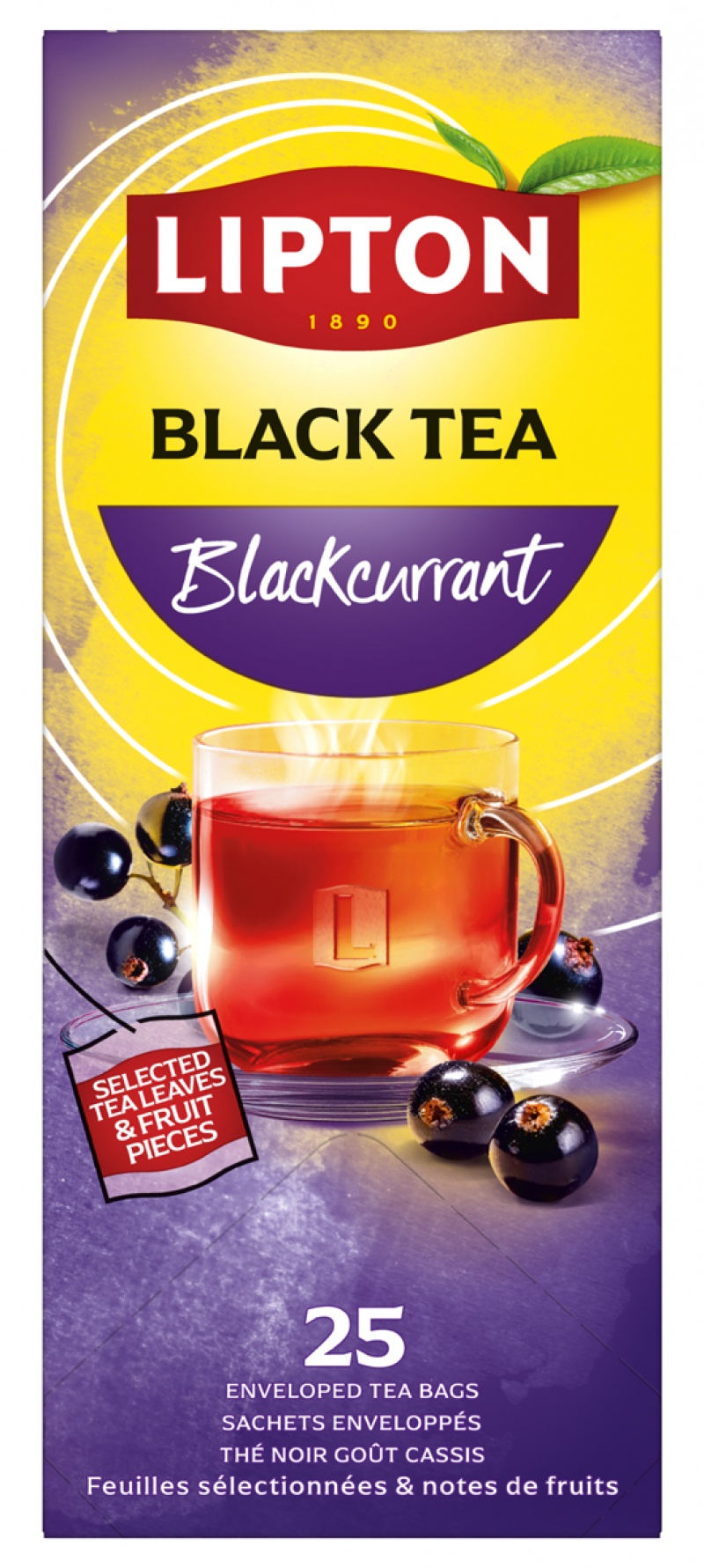 Herbata LIPTON Feel Good Selection, Refresh, czarna porzeczka, 25 kopert
