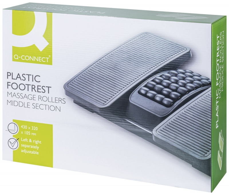 Podnóżek Q-CONNECT, 430x320mm, z oddzielnymi platformami na nogi, masażer, czarny - obrazek 5