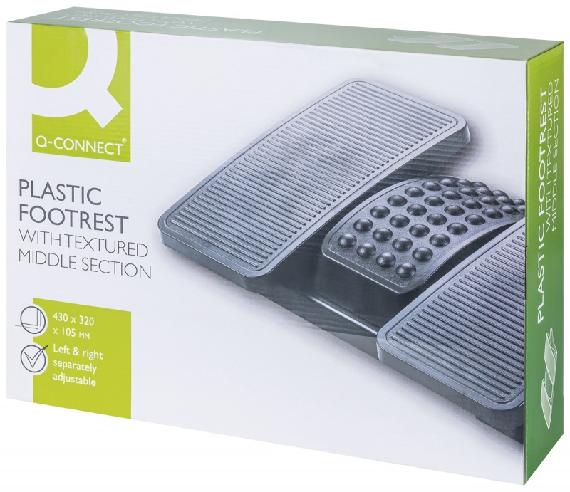 Podnóżek Q-CONNECT, 430x320mm, z oddzielnymi platformami na nogi, czarny - obrazek 4