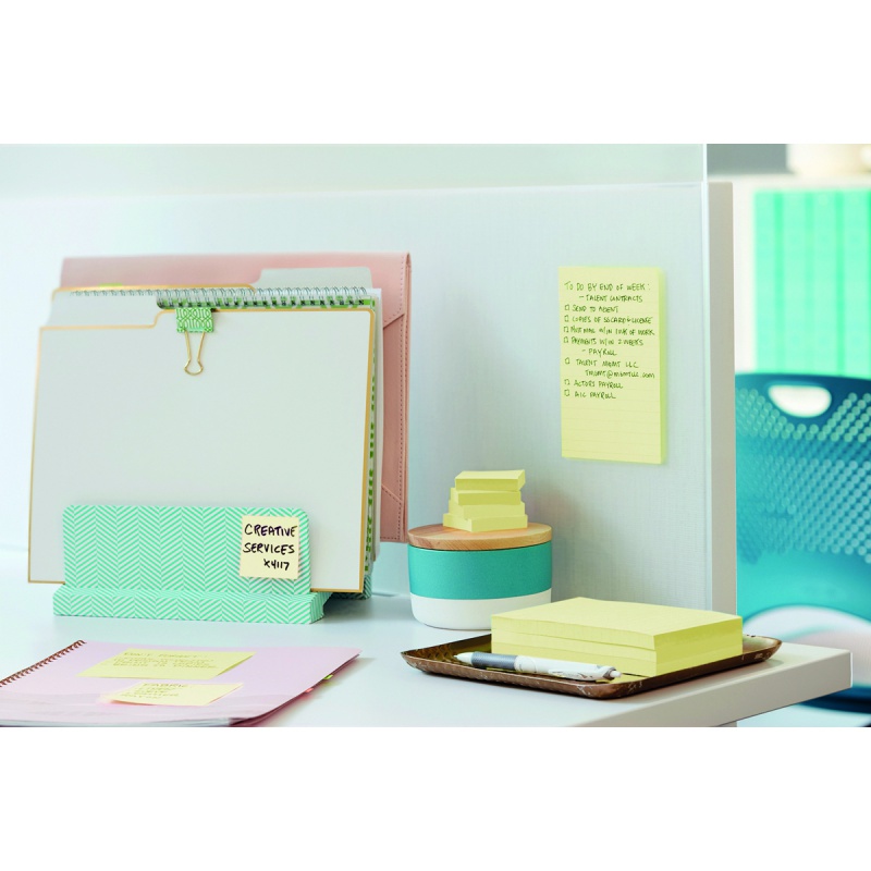 Karteczki samoprzylepne POST-IT® Super Sticky (622-12SSCY-EU), 47,6x47,6 mm, 12x90 kart., żółte - obrazek 3