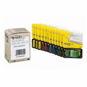 Zestaw promocyjny zakładek POST-IT® (680 -P10+2), PP, 25,4x43,2mm, 10x50 kart.+2x50 GRATIS, mix kolorów