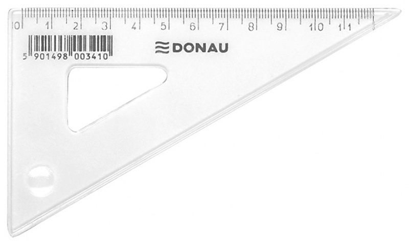 Ekierka DONAU, mała, 12cm, 60°, transparentna - obrazek 2