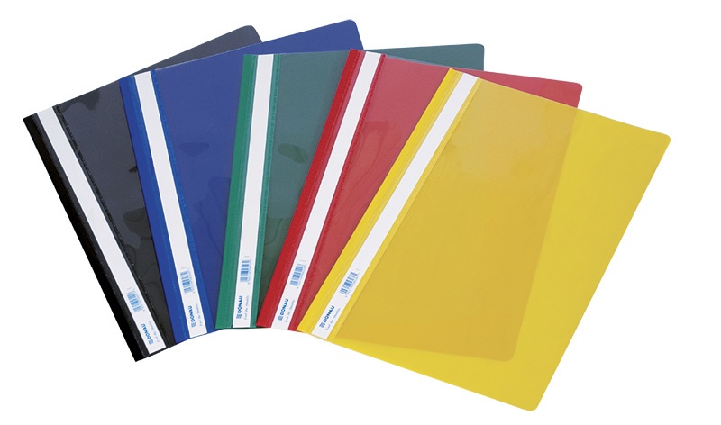 Skoroszyt DONAU, PVC, A4, twardy, 150/160mikr., żółty - obrazek 2