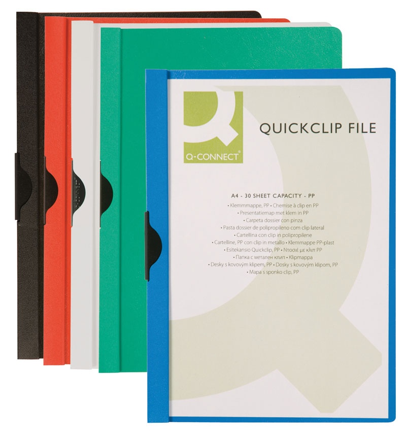 Skoroszyt Q-CONNECT z metalowym klipsem, PP, A4, 200/350mikr., zielony - obrazek 2
