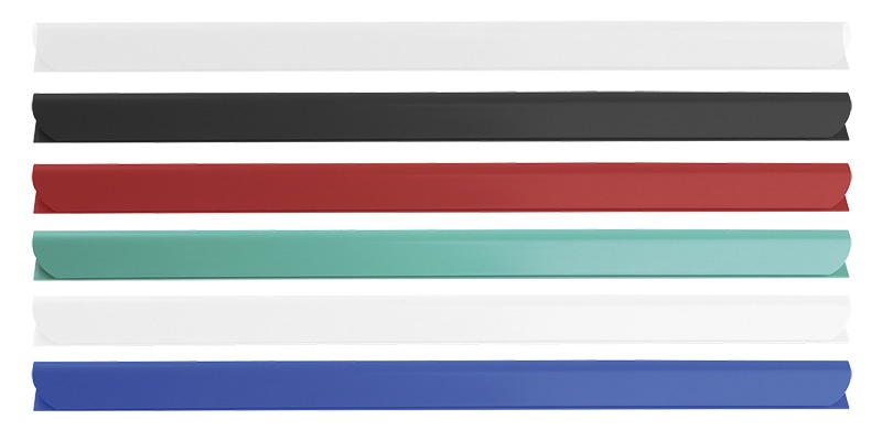 Listwa zaciskająca DONAU, PVC, A4, 6mm, do 60 kartek, niebieska - obrazek 2