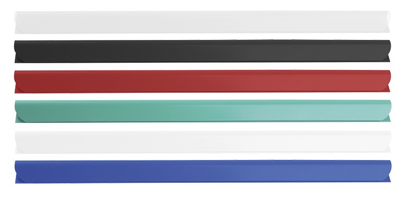 Listwa zaciskająca DONAU, PVC, A4, 8mm, do 80 kartek, biała - obrazek 2