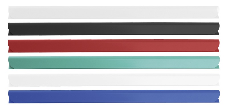 Listwa zaciskająca DONAU, PVC, A4, 8mm, do 80 kartek, niebieska - obrazek 2