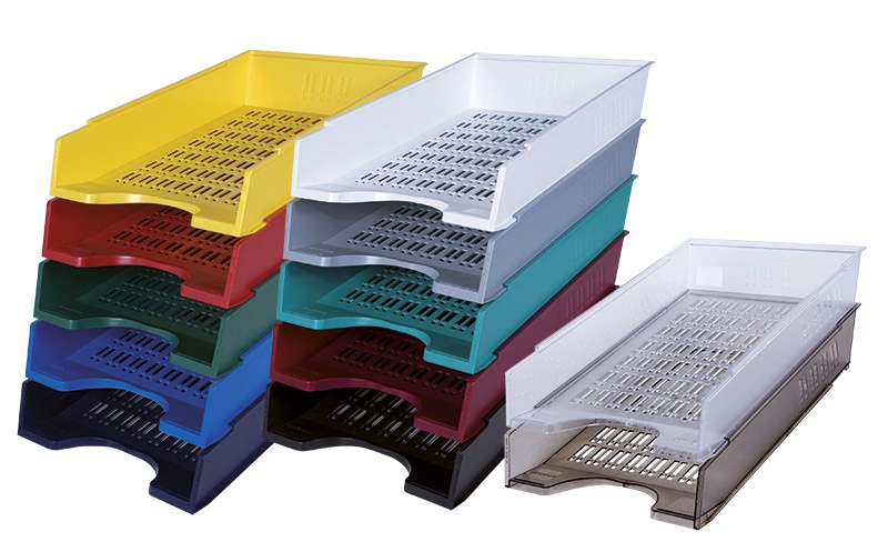 Szufladka na biurko DONAU, polistyren, A4, ażurowa, zielona - obrazek 2