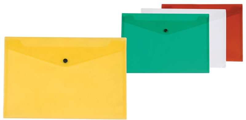 Teczka kopertowa Q-CONNECT zatrzask, PP, A4, 172mikr., transparentna żółta - obrazek 2