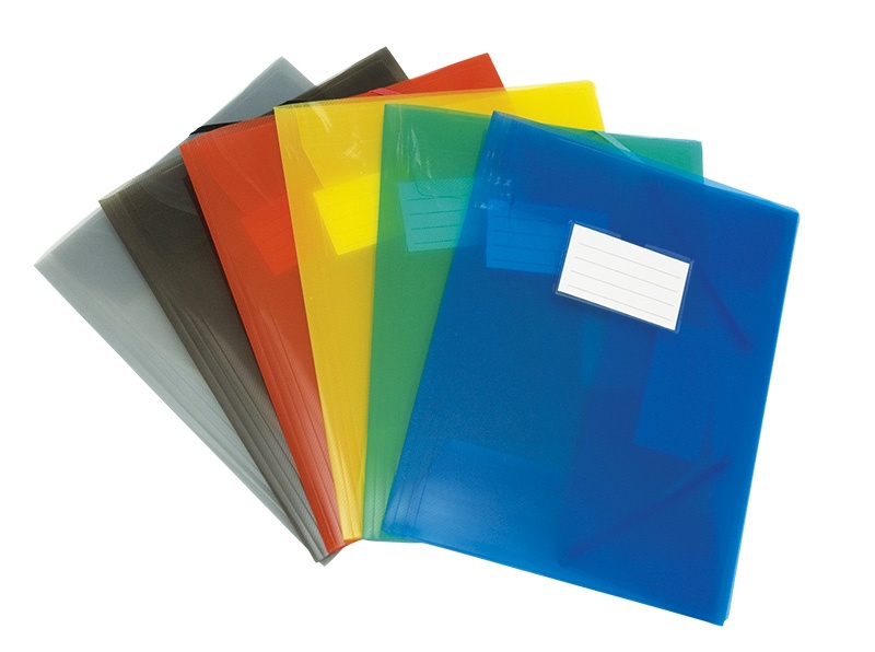 Teczka z gumką DONAU, PP, A4, 480mikr., 3-skrz., półtransparentna zielona - obrazek 2