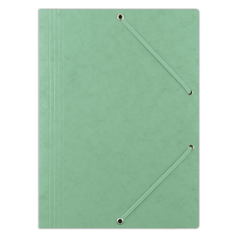 Teczka z gumką DONAU, preszpan, A4, 390gsm, 3-skrz., zielona