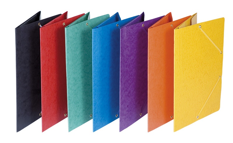 Teczka z gumką DONAU, preszpan, A4, 390gsm, 3-skrz., żółta - obrazek 2