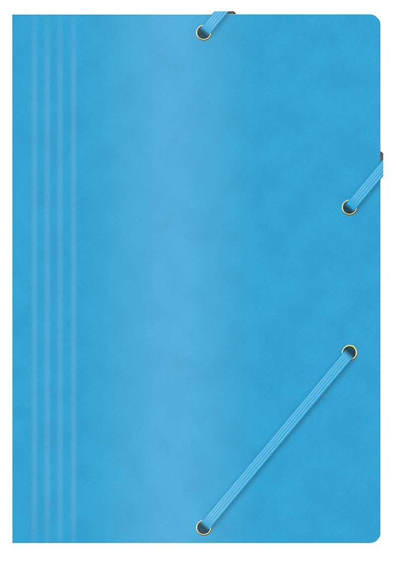 Teczka z gumką OFFICE PRODUCTS, preszpan, A4, 390gsm, 3-skrz., niebieska