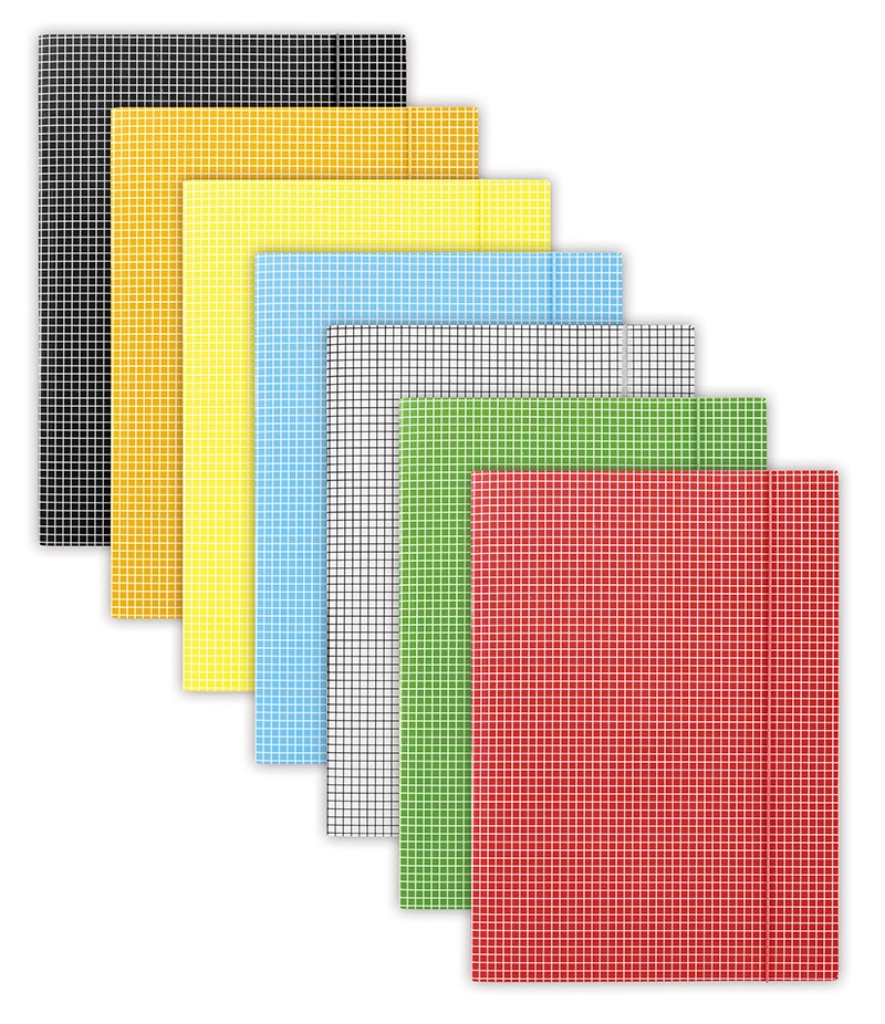 Teczka z gumką DONAU, karton, A4, 400gsm, 3-skrz., czerwona w kratę - obrazek 2