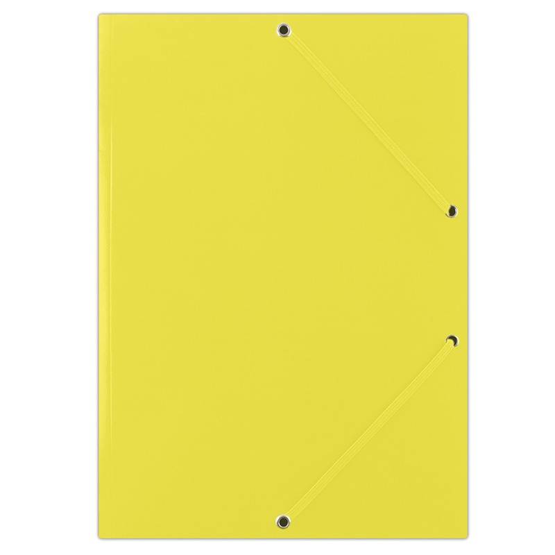 Teczka z gumką DONAU, karton, A4, 400gsm, 3-skrz., żółta